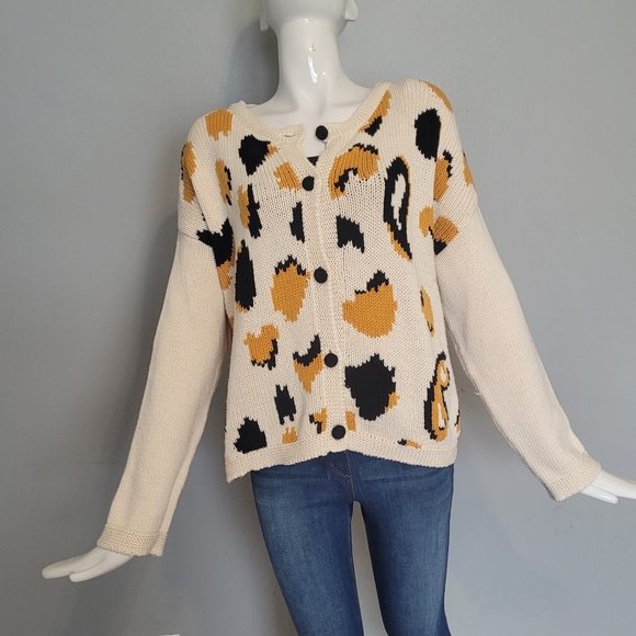 Insight Leopard Print Oversized Cardigan, VGUC, Size 4 (FITS BIG) - Picture 1 of 8